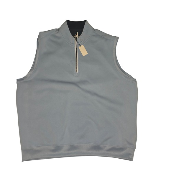 johnnie-O Quarter-Zip Vest Mens XXL Gulf Blue Polyester Golf Vest NWT
